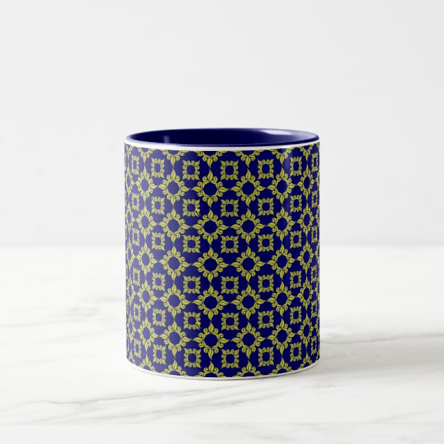 Royal Pattern Blau/Gold Zweifarbige Tasse (Mittel)