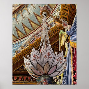 Royal Pavilion Decke & Kronleuchter Print Poster