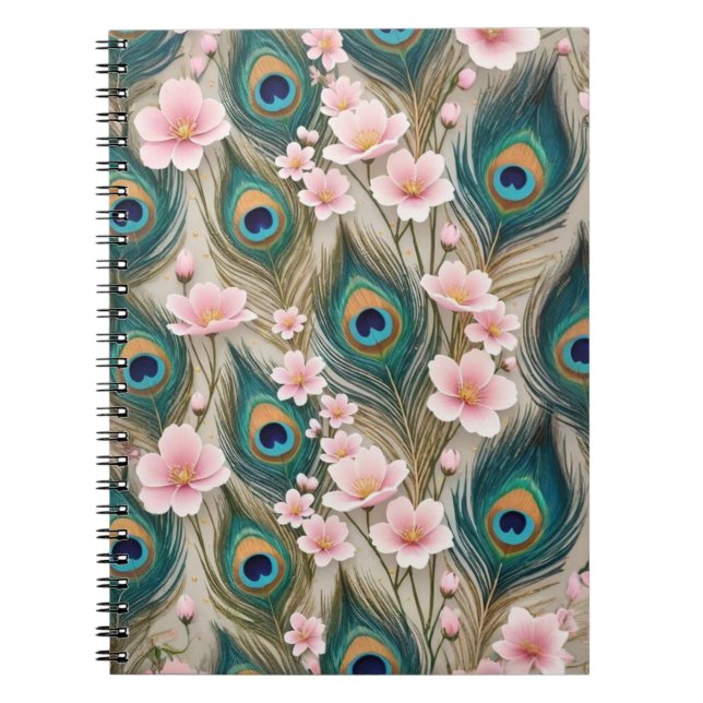 Royal Peacock feather Notebook Notizblock (Vorderseite)