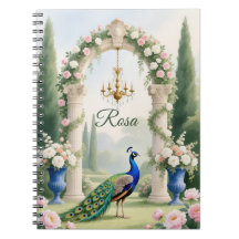 "Royal Peacock Garden"Personalized Spiral Notebook