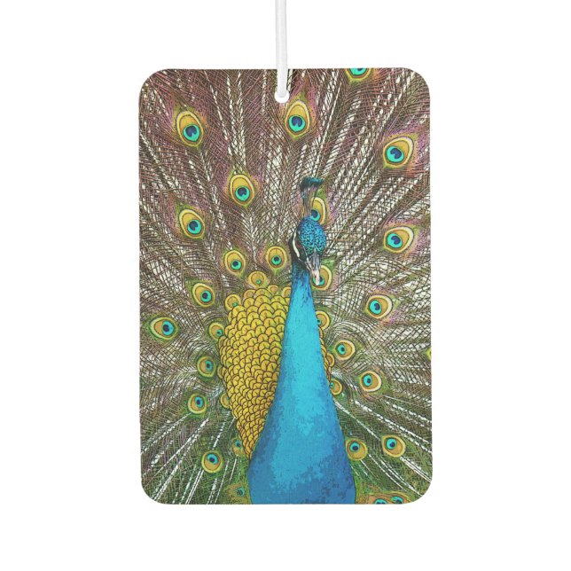 Royal Peacock mit Teal Gold und Blue Plumack Autolufterfrischer (Vorderseite)