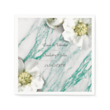 Royal Personalisiert Floral Marble Tiffany White