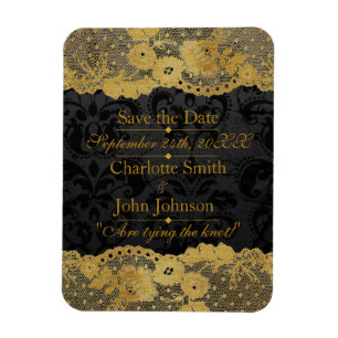 Royal Personalisiert Golden Black Lace Save the Da Magnet