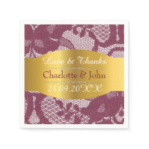 Royal Personalisiert Golden Burgundy Lace Wedding
