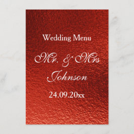 Royal Personalisiert Red Shiny Menu Menükarte