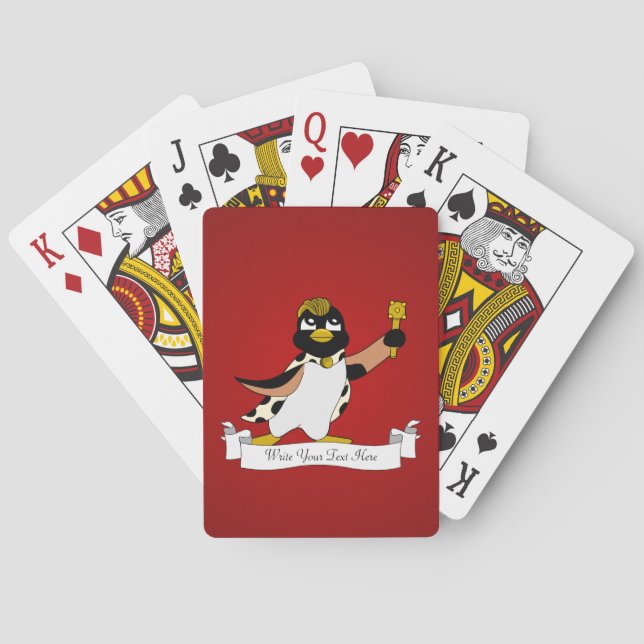 Royal Pinguin Cartoon Spielkarten (Rückseite)