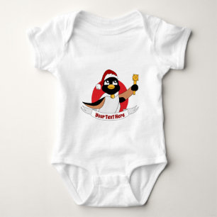 Royal Pinguin Christmas Cartoon Baby Bodysuit Baby Strampler
