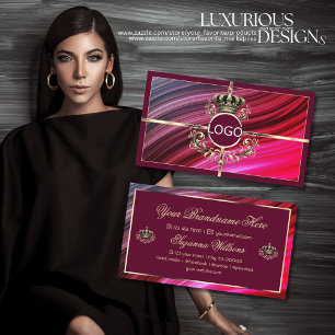 Royal Pink Burgundy Gold Crown mit Logo Nobelpreis Visitenkarte