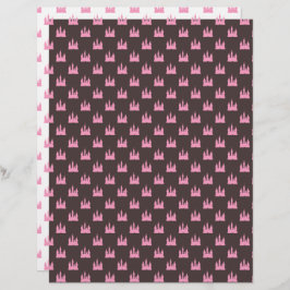 Royal Pink Castle White and Brown Scrapbook Paper