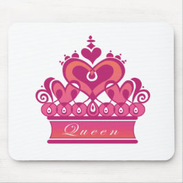 Royal Pink Queens Crown mit Herz Mousepad
