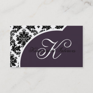 Royal Plum Lila Black Damask Visitenkarten Visitenkarte