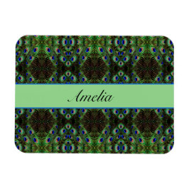 Royal Plumage - Luxe Peacock Feather Pattern Magnet