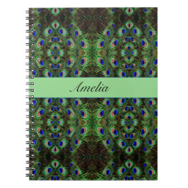 Royal Plumage - Luxe Peacock Feather Pattern Notizblock