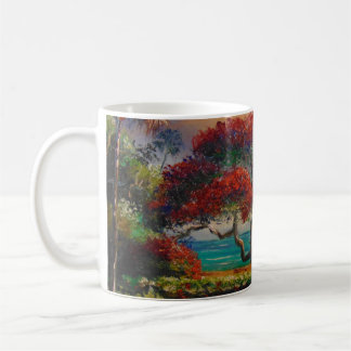 Royal Poinciana Tree & Boat von Mazz Kaffeetasse