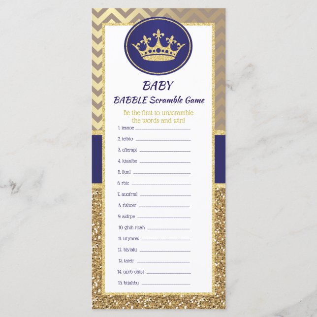 Royal Prince Baby Babble Word Scramble Game (Vorderseite)