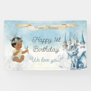 Royal Prince Baby Burg Dragon Blue Gold Banner