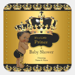 Royal Prince Baby Dusche Black Gold Ethnic Sticker