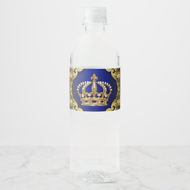 Royal Prince Baby Dusche Wasserflaschen Labels Wasserflaschenetikett (Vorderseite)