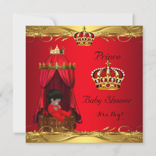 Royal Prince Baby Shower Boy Regal Red Crown Einladung