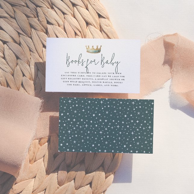 Royal Prince Blue Crown Babydusche Bücher für Baby Begleitkarte (Von Creator hochgeladen)