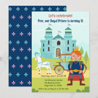 Royal Prince Boy Birthday Party Einladung