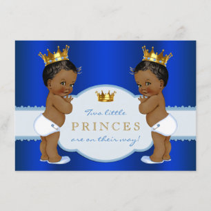 Royal Prince Twin African American Baby Dusche Einladung