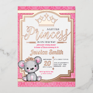Royal Princess Baby Shower Foil Einladung