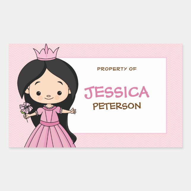 Royal Princess Book Label / Gift Tag Sticker (Vorderseite)