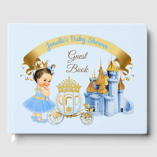 Royal Princess Castle Carriage Blue Gold Girl Gästebuch