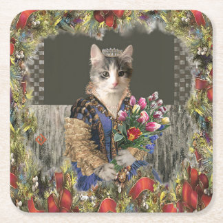 Royal Princess Cat Christmas Paper Untersetzer