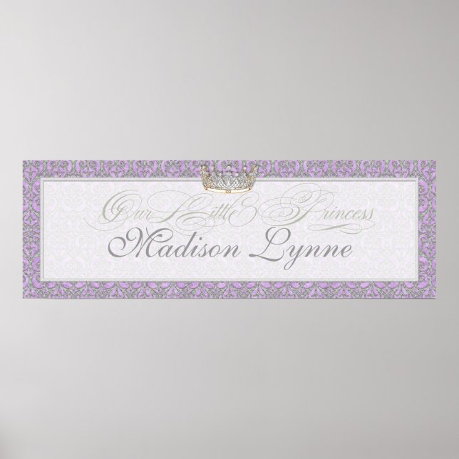 Royal Princess Crown Baby Girl Room Name Poster (Vorne)