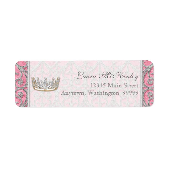Royal Princess Crown Baby Matching Address Label (Vorne)