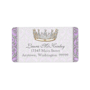 Royal Princess Crown Baby Matching Address Label Adressaufkleber