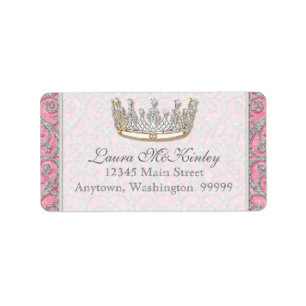 Royal Princess Crown Baby Matching Address Label Adressaufkleber