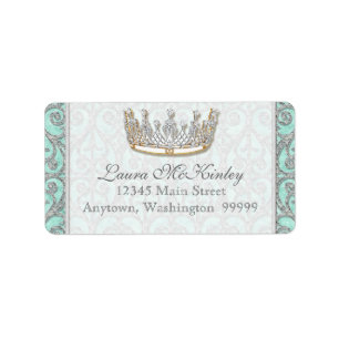 Royal Princess Crown Baby Matching Address Label Adressaufkleber