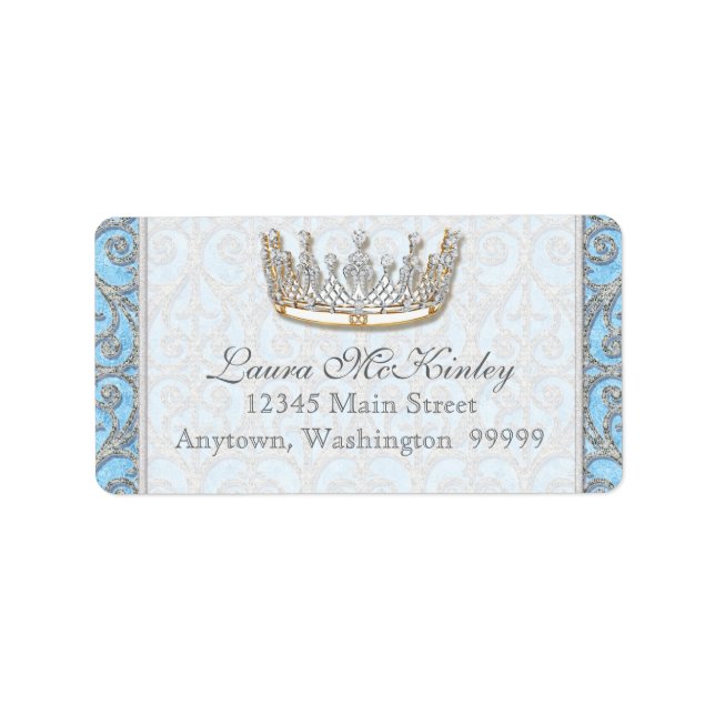 Royal Princess Crown Baby Matching Address Label Adressaufkleber (Vorne)