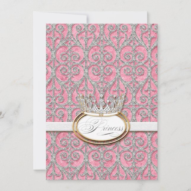 Royal Princess Crown Baby Shower Einladung (Vorderseite)