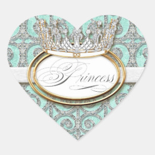 Royal Princess Crown Girl Baby Shocker Siegel Herz-Aufkleber