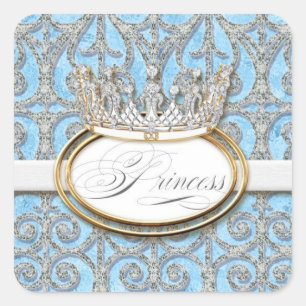 Royal Princess Crown Girl Baby Shocker Siegel Quadratischer Aufkleber