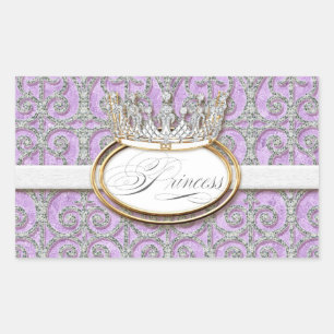 Royal Princess Crown Girl Baby Shocker Siegel Rechteckiger Aufkleber