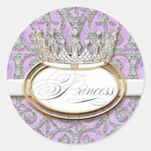 Royal Princess Crown Girl Baby Shocker Siegel Runder Aufkleber