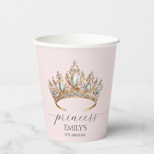 Royal Princess Crown Girl Birthday Party Pappbecher
