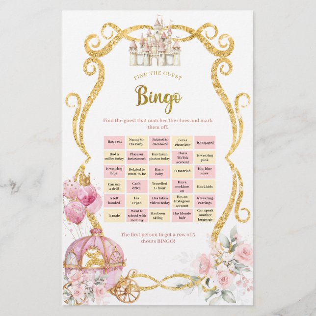 Royal Princess Find The Guest Bingo Games (Vorderseite)