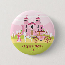 Royal Princess Girl Birthday Party Button