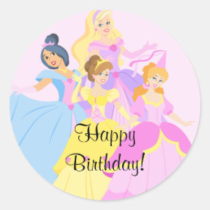 Royal Princess Girls Happy Birthday Sticker