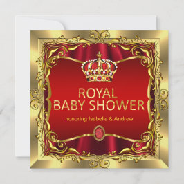 Royal Princess oder Princess Baby Dusche Red Gold Einladung