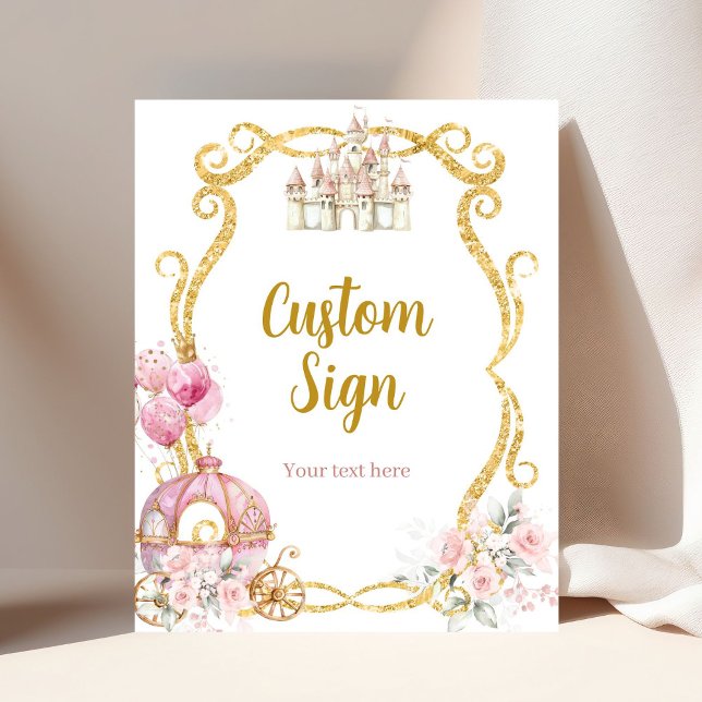 Royal Princess Pink Carriage Custom Sign Poster (Von Creator hochgeladen)