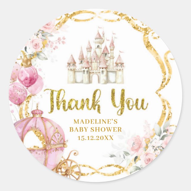 Royal Princess Pink Carriage Danke Stickers (Vorderseite)