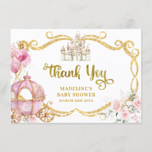 Royal Princess Pink Carriage Dankeschön Card Begleitkarte