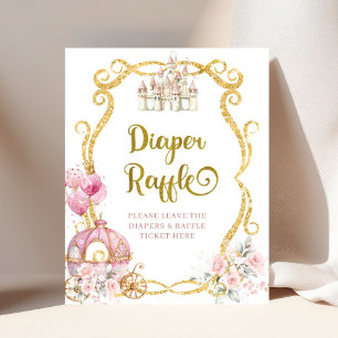 Royal Princess Pink Carriage Diaper Raffelposter Poster